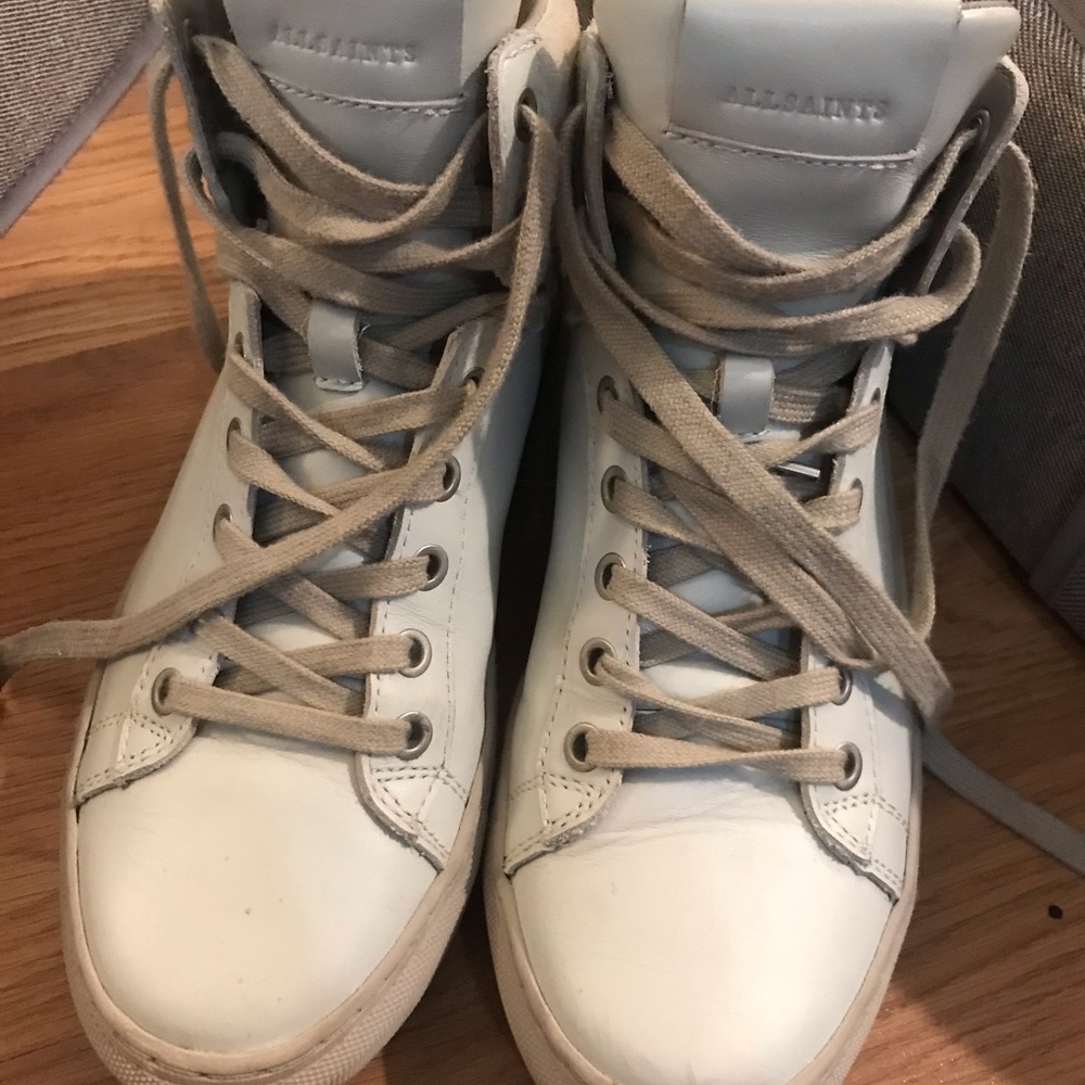 All Saints Beige high top sneakers (size:8)